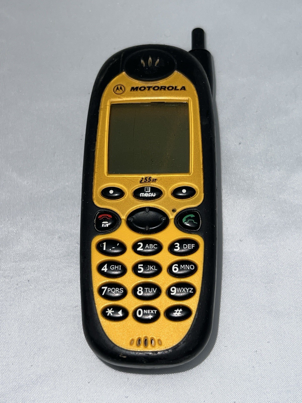 Motorola i55sr Nextel Rugged Cell Phone Yellow Black Vintage PTT Untested