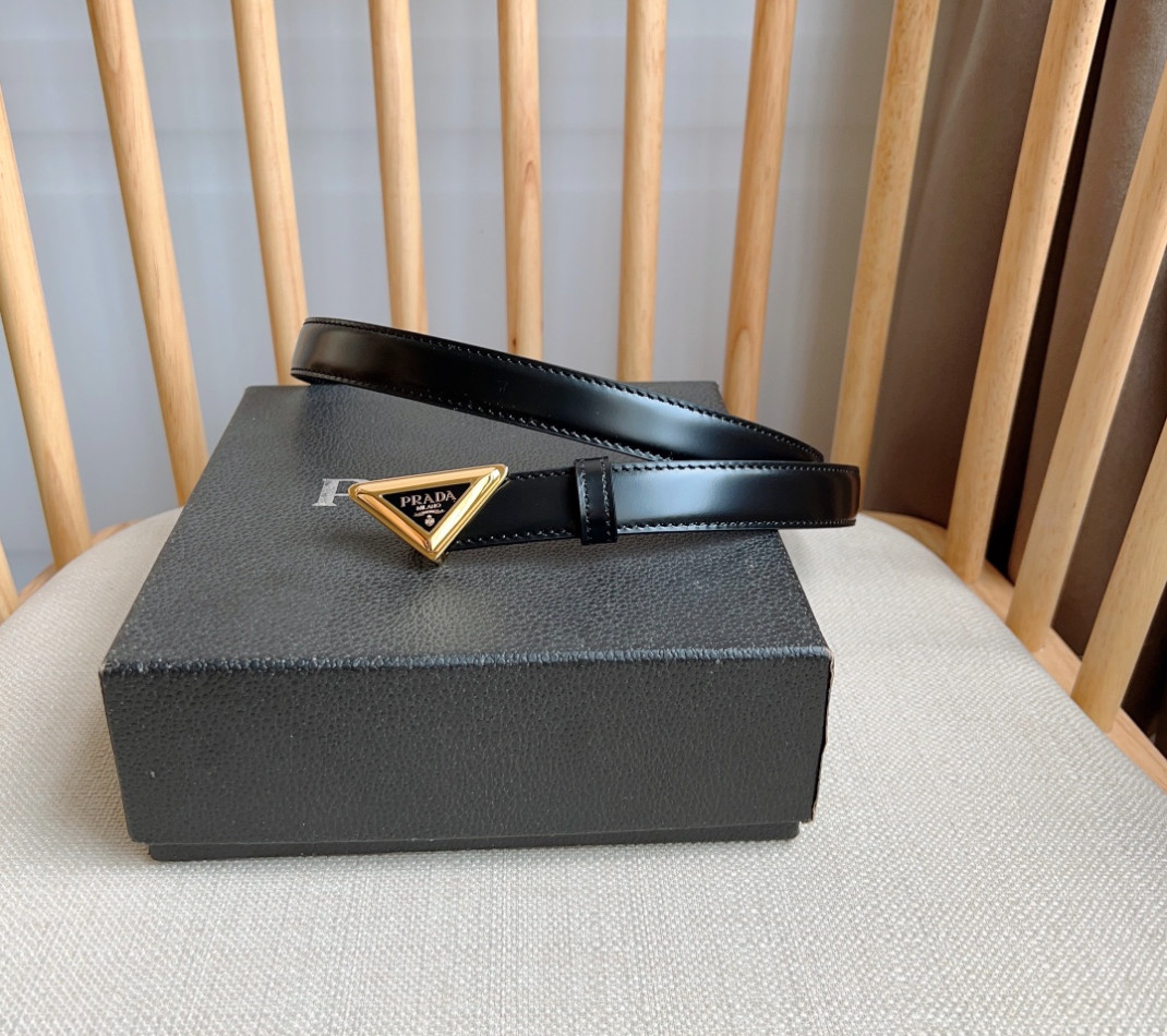Prada Women's black leather belt 2026