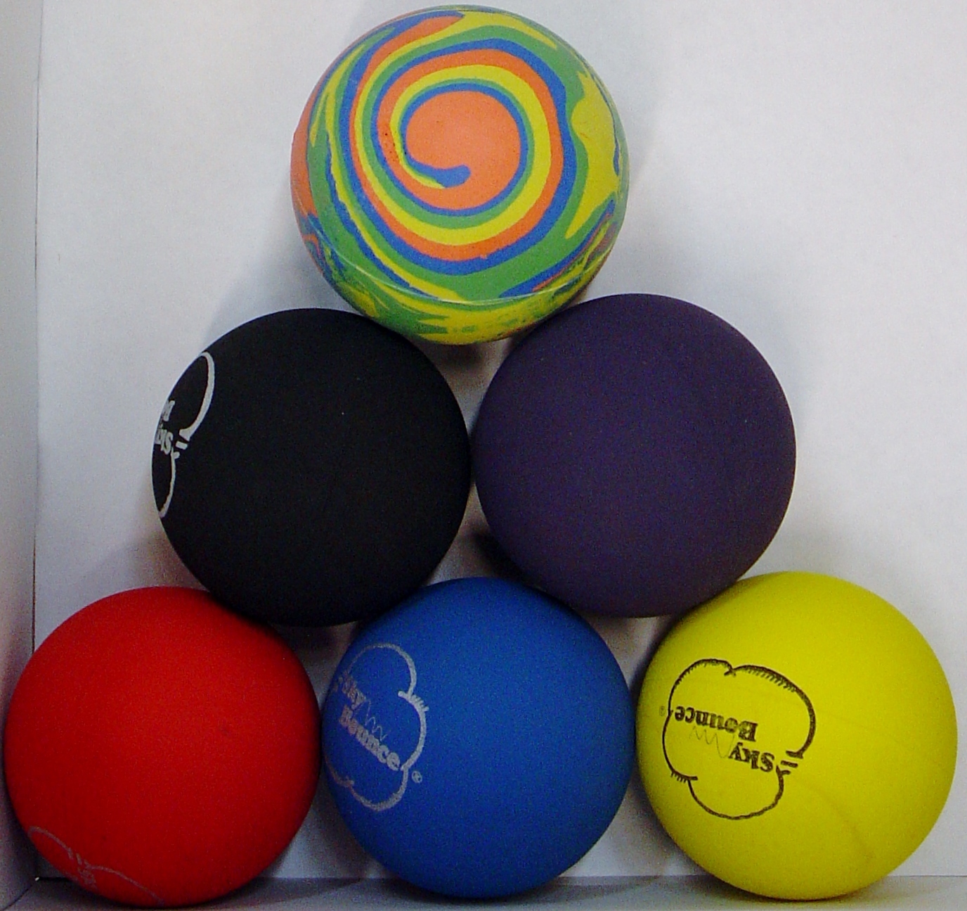 GENUINE SKY BOUNCE HAND BALL RACKET BALL RACQUETBALL (LOT OF 6 Assorted ) USA