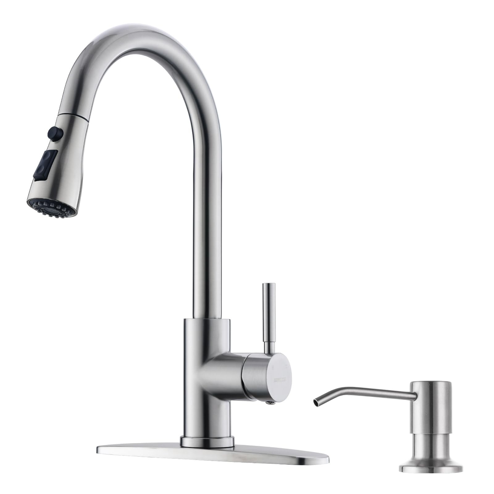 Kitchen Sink Faucet with Soap Dispenser, Kitchen Faucet with Pull Down Spraye...