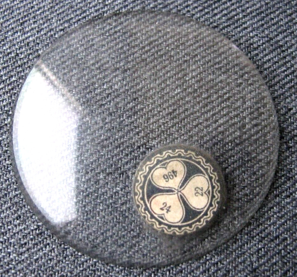 NOS Vintage Glass Pocket Watch Crystal domed Label 496  24   22   #8