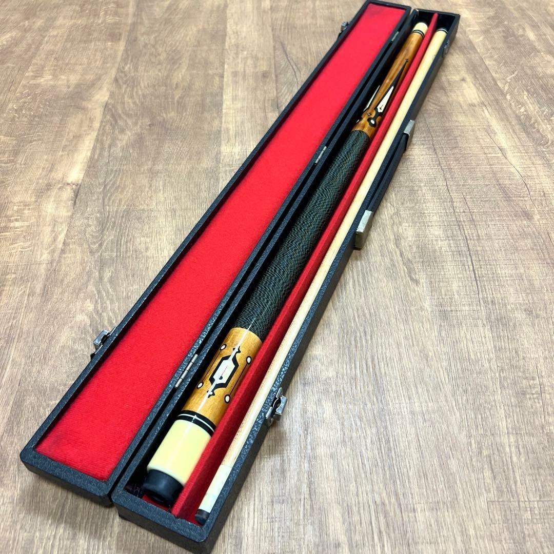 vintage Old Meucci Power Piston Cue No Logo Hard Case  Pool Billiards stick