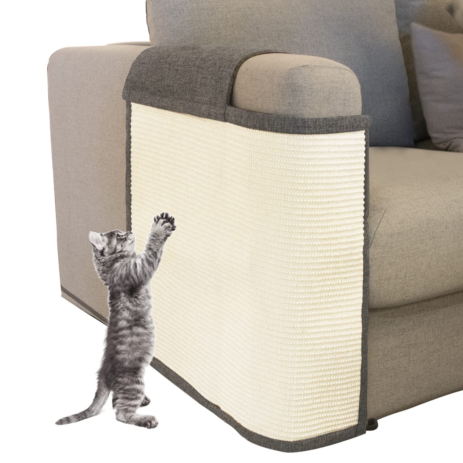 Cat Scratch Sofa Protector,Cat Scratching Couch Right Hand, Dark Grey 