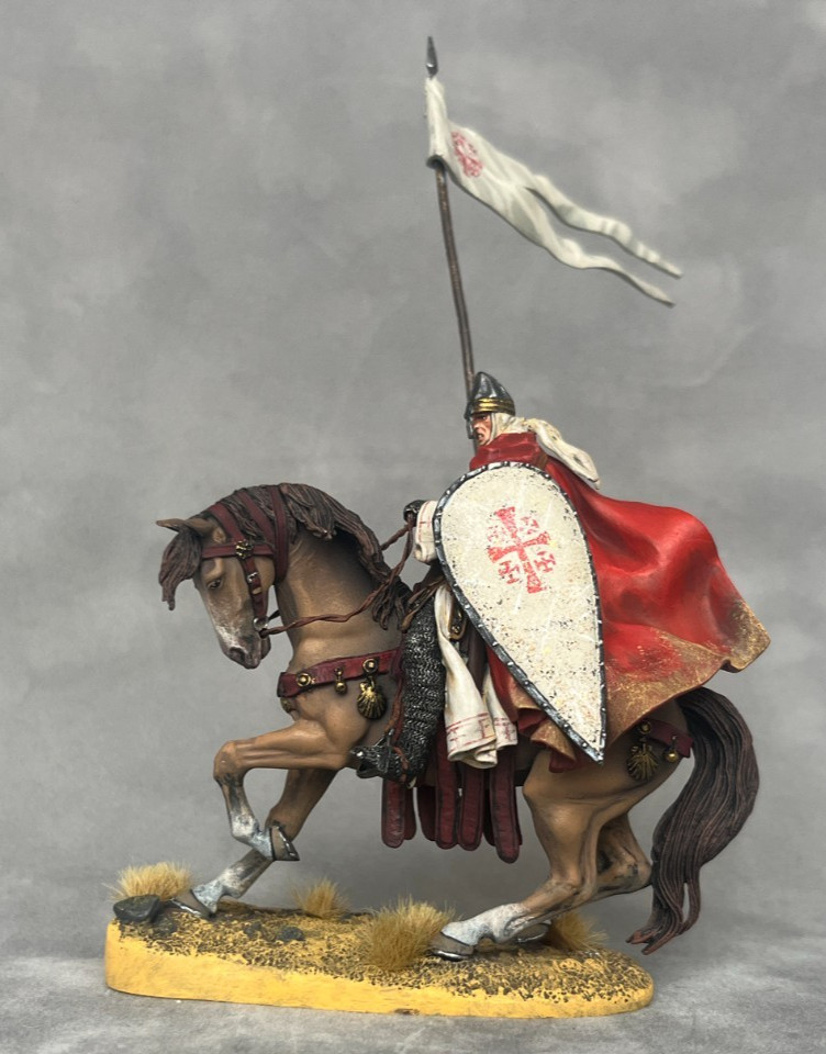 ⭐Knight Templar Painted  Miniature Tin Figurine Action 54 mm 1/32⭐