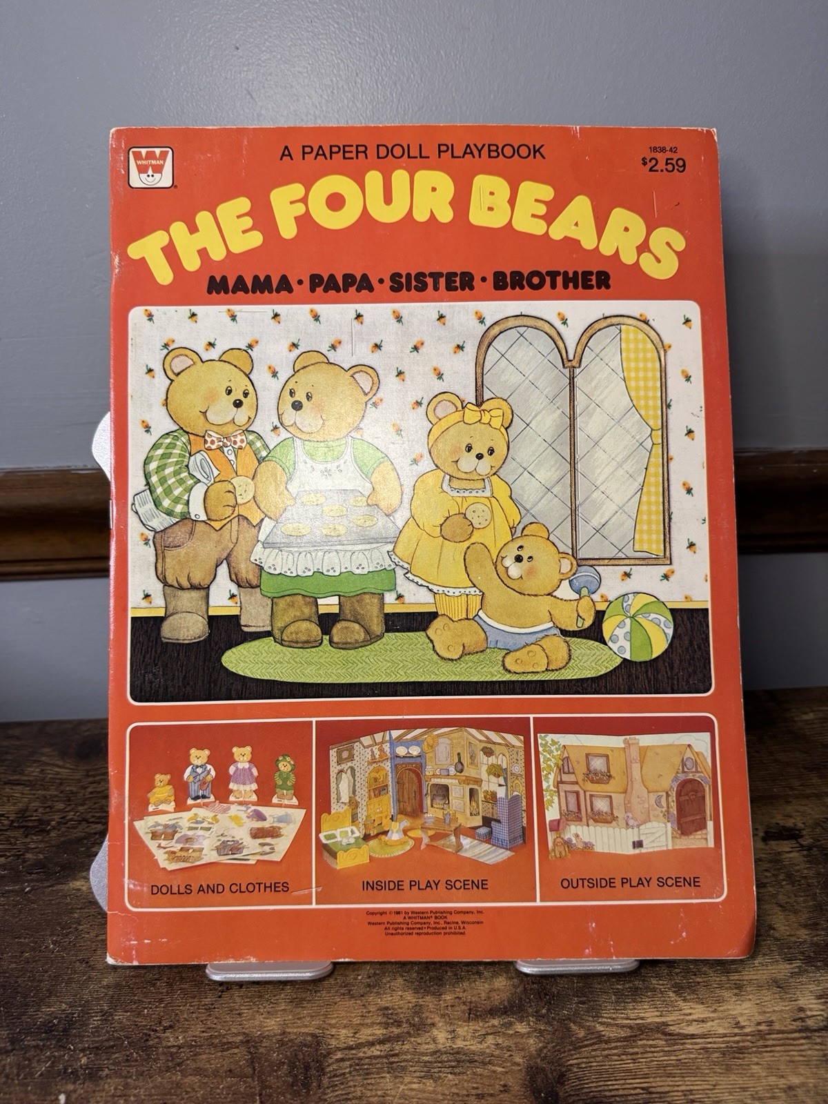 Vintage 1981 The Four Bears Paper Dolls & Playbook Whitman Uncut NOS