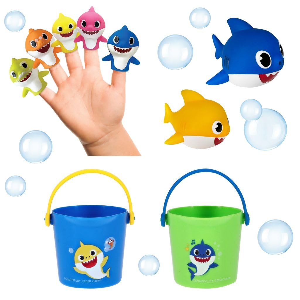 Nickelodeon Pink Fong Baby Shark Bath Toys Set for Children's Tub Time - Cups...