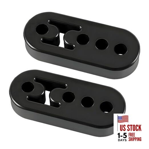 2 PCS Rubber Exhaust Hanger 0.43 Inch Adjustable Insulator Bushing 4 Holes