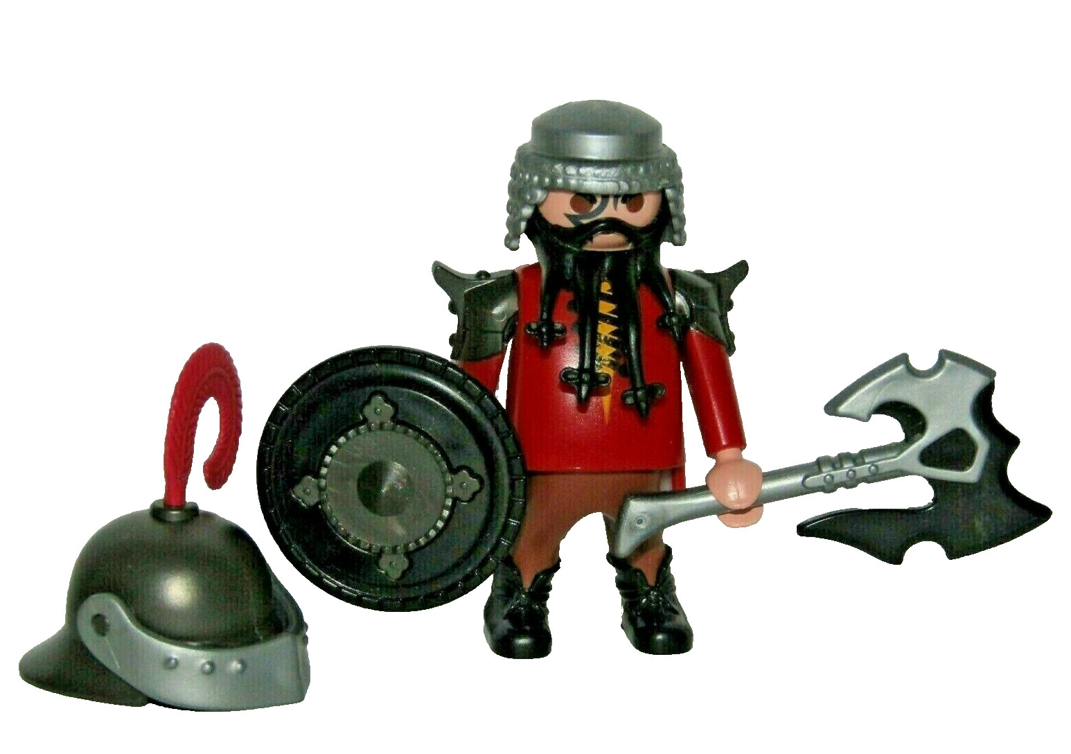 Playmobil Dwarf Knight Medieval Soldier w/ black axe - C32