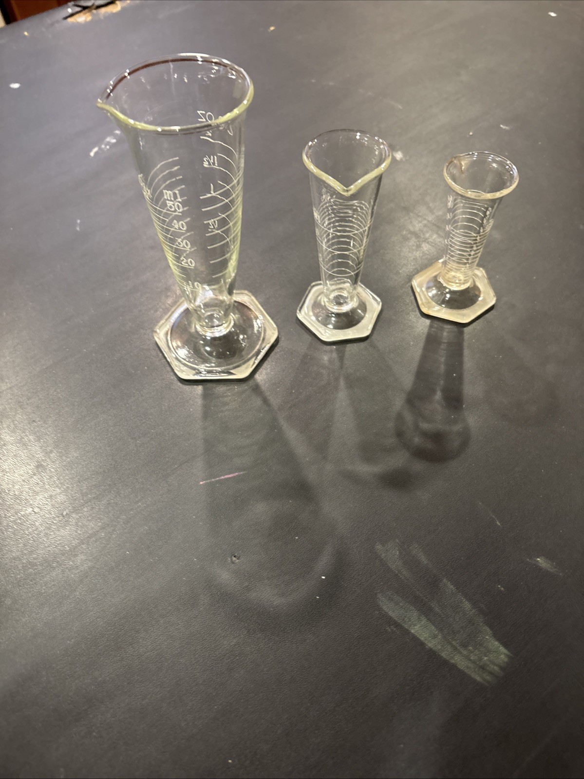 VINTAGE PHARMACY Conical Graduates -60cc-15cc-10-cc- Brand New-Kimax