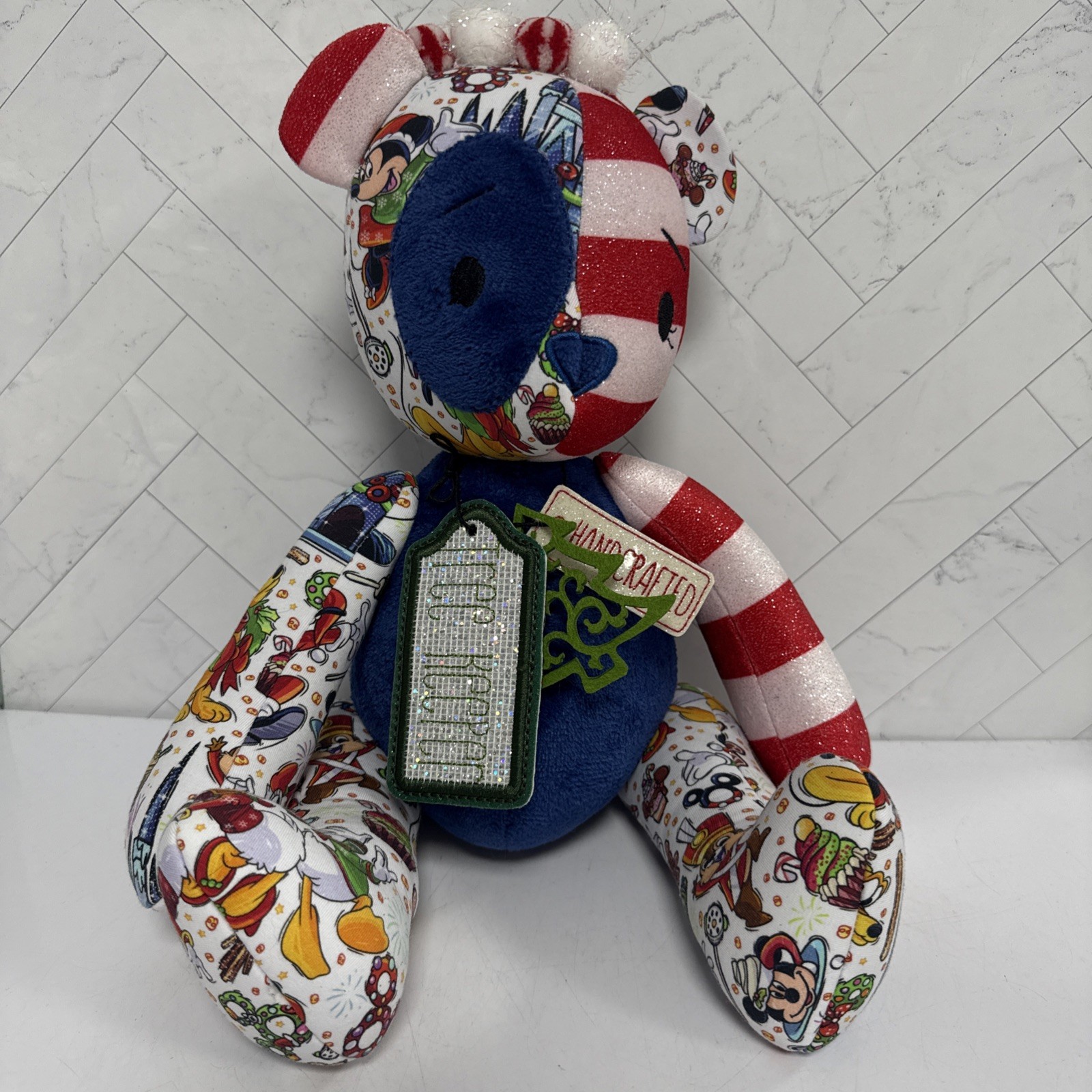 Custom Fabric Handmade Posable Teddy Bear Mickey Mouse Friends Cute Tree Keeper