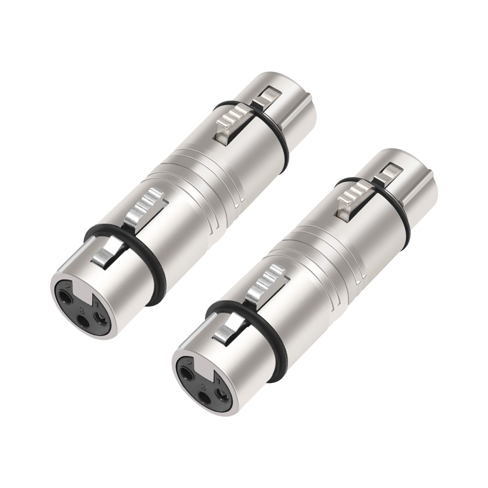 2 Pack XLR Female to Female, 3 Pin XLR Female to 3 Pin XLR Female Gender7827