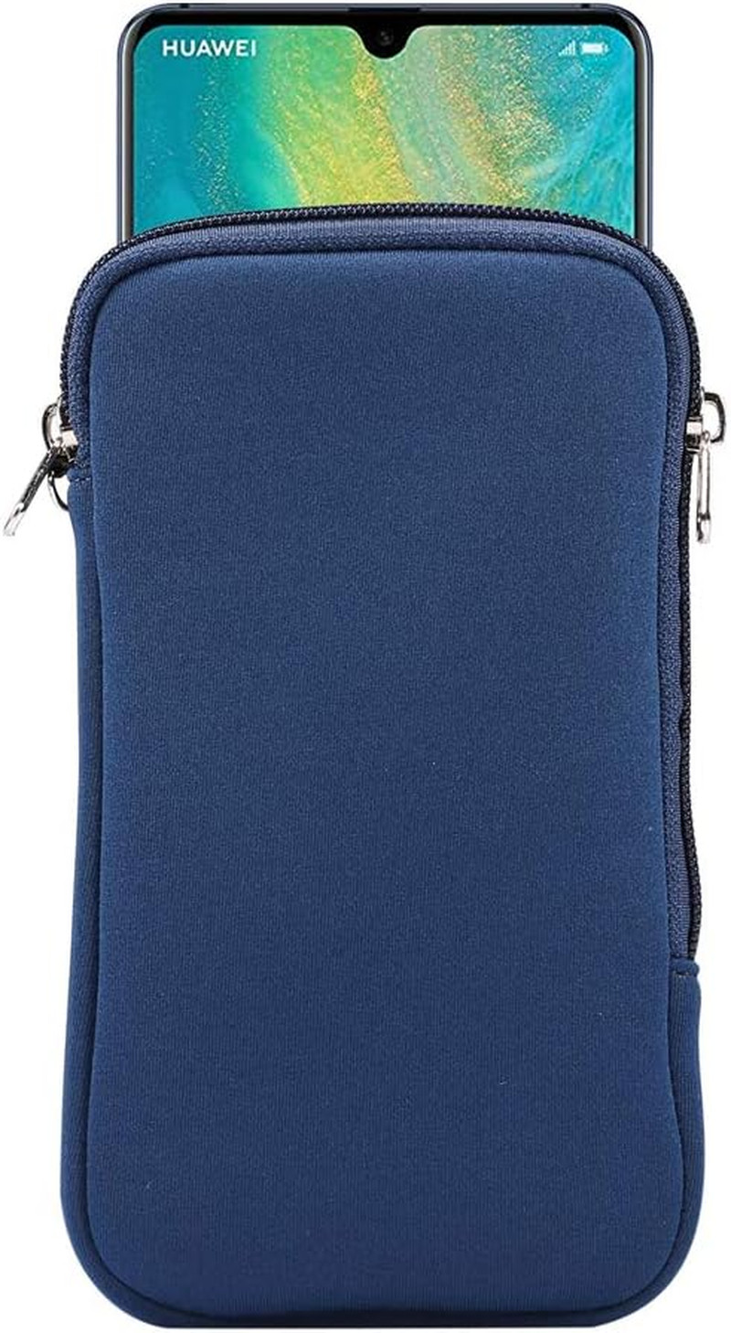 Neoprene Shock Absorbing Proof Pouch Cell Phone Sleeve Case Zipper Neck Strap fo