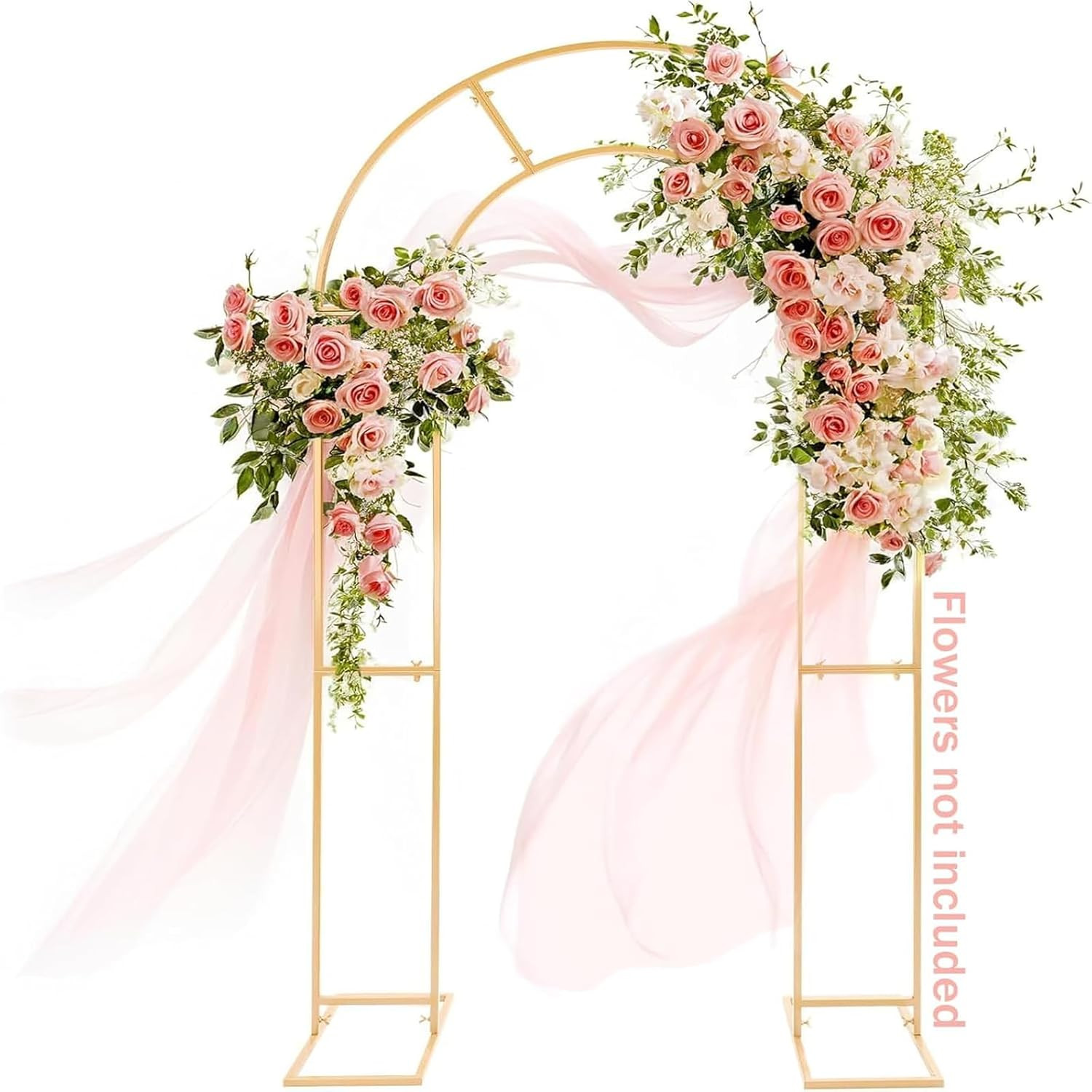 Open Arch Backdrop Stand,7.2 FT Metal Double Arch Backdrop Frame U Shaped Weddin