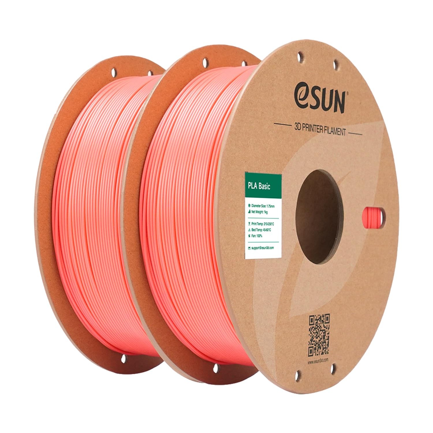 eSUN PLA Basic Filament 1.75mm, 1KG Spool (2.2 LBS) High 2KG, 2.pink 2 Pack 