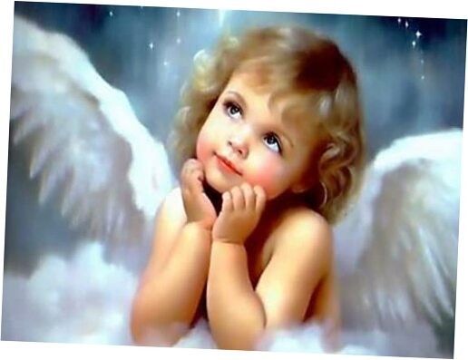  5D Diamond Painting Kits Angel, Full Drill Baby Girl DIY Rhinestone 