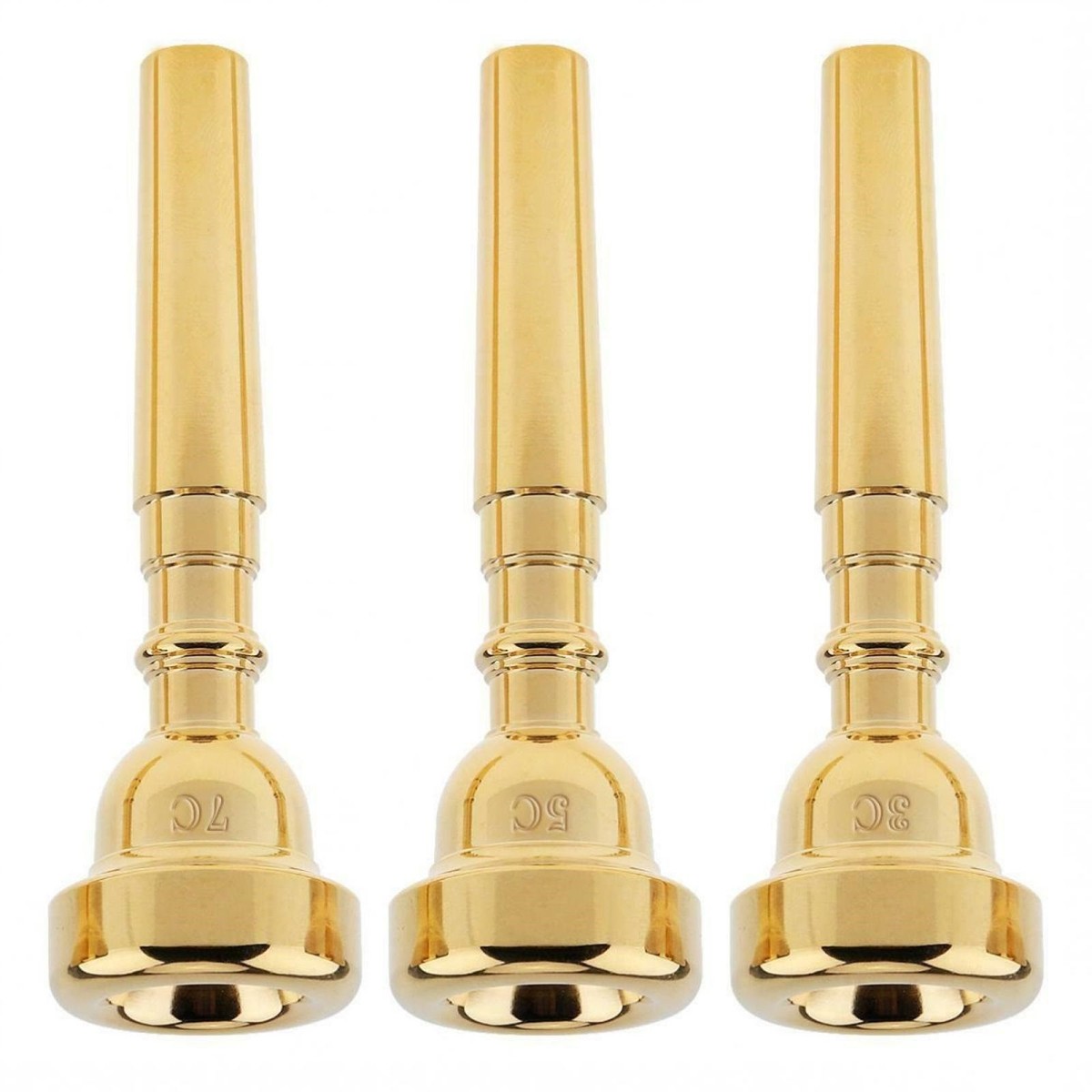 Professional Trumpet Mouthpiece Size 3C 5C 7C for Bach Gold Coated w/ Rich Tone