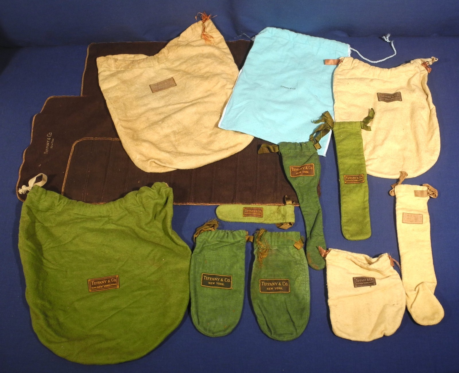 12 Tiffany + Co.  Silver Cloth Anti Tarnish Polishing Storage Bags Misc. Sizes