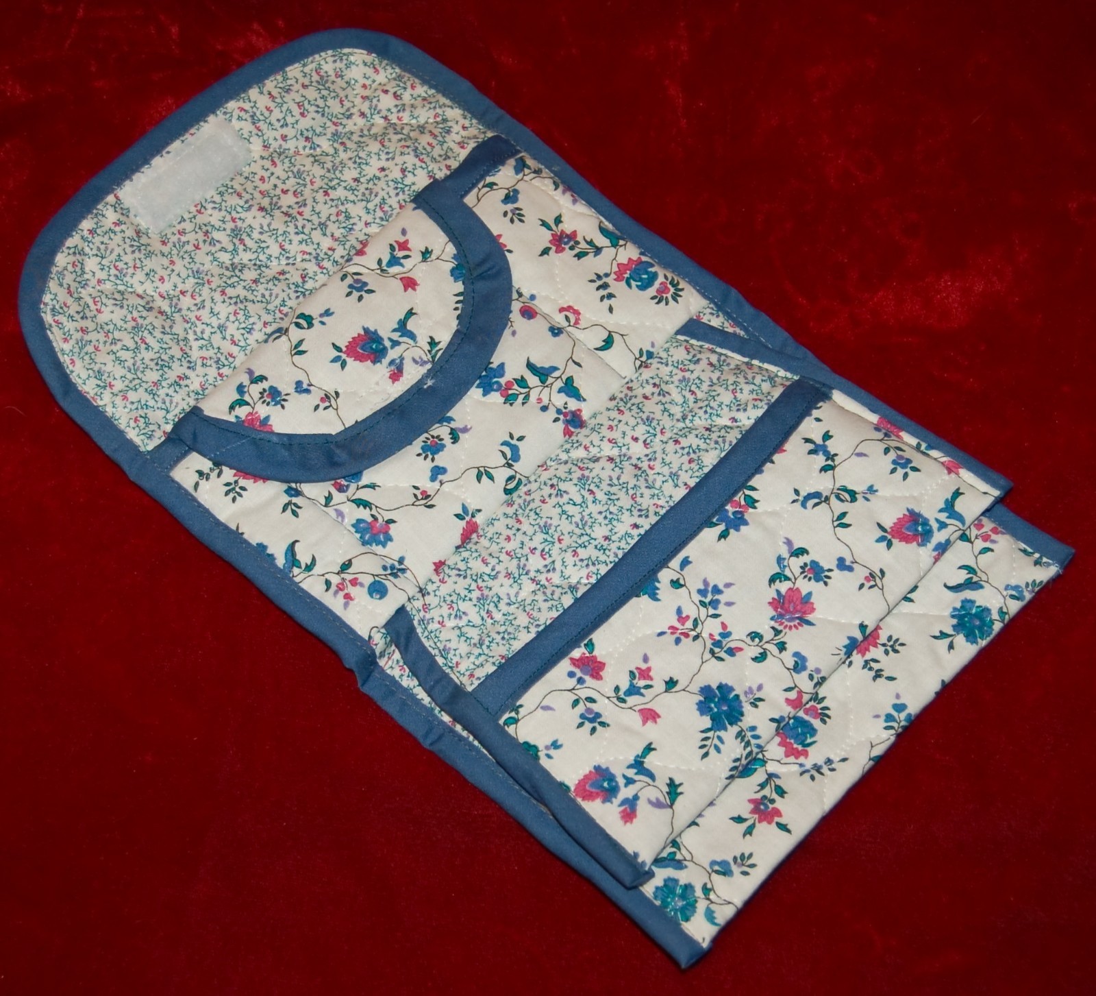 VINTAGE Folding Valet Cosmetics Travel Bag 100% Cotton Handcrafted in California