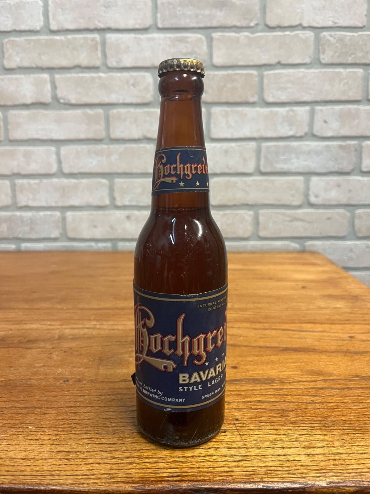 Vintage Hochgreve Bavarian Green Bay Wisconsin Beer IRTP Label Bottle 12oz Wis W