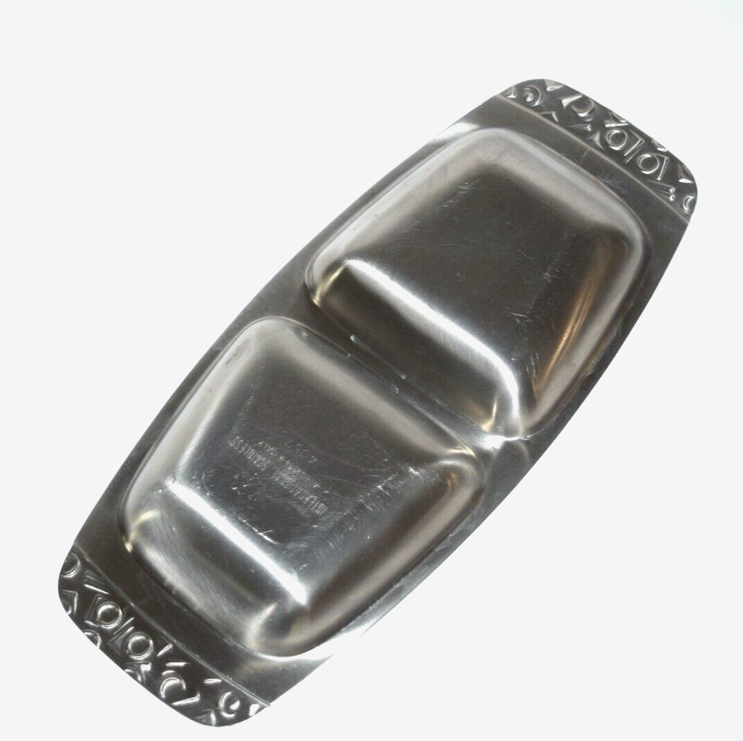 Vtg Alessi Italy INTERNATIONAL STAINLESS 18-8 Steel 4057 Divided Relish Dish MCM