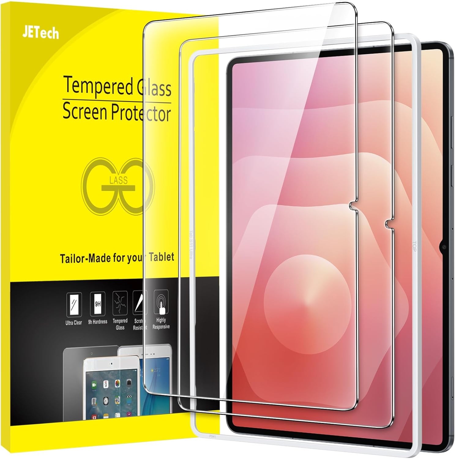 2 Pack Screen Protector for Samsung Galaxy Tab S11 Ultra Tempered Glass
