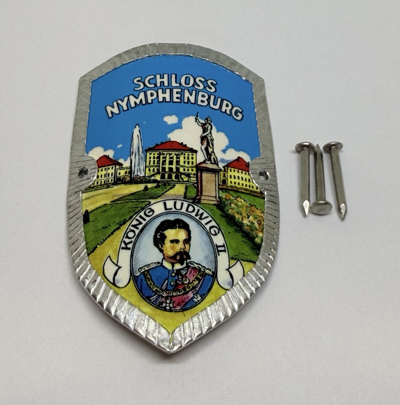 Schloss Nymphenburg Konig Ludwig II Walking Hiking Stick Medallion (197B)