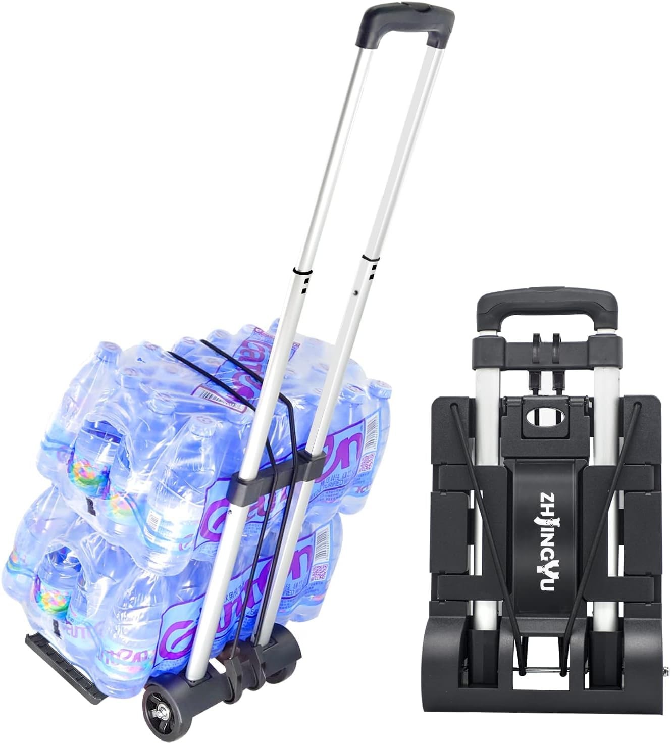 Folding Hand Truck Aluminum Trolley,Small Dolly, Medium, 2 Wheel Aluminium 