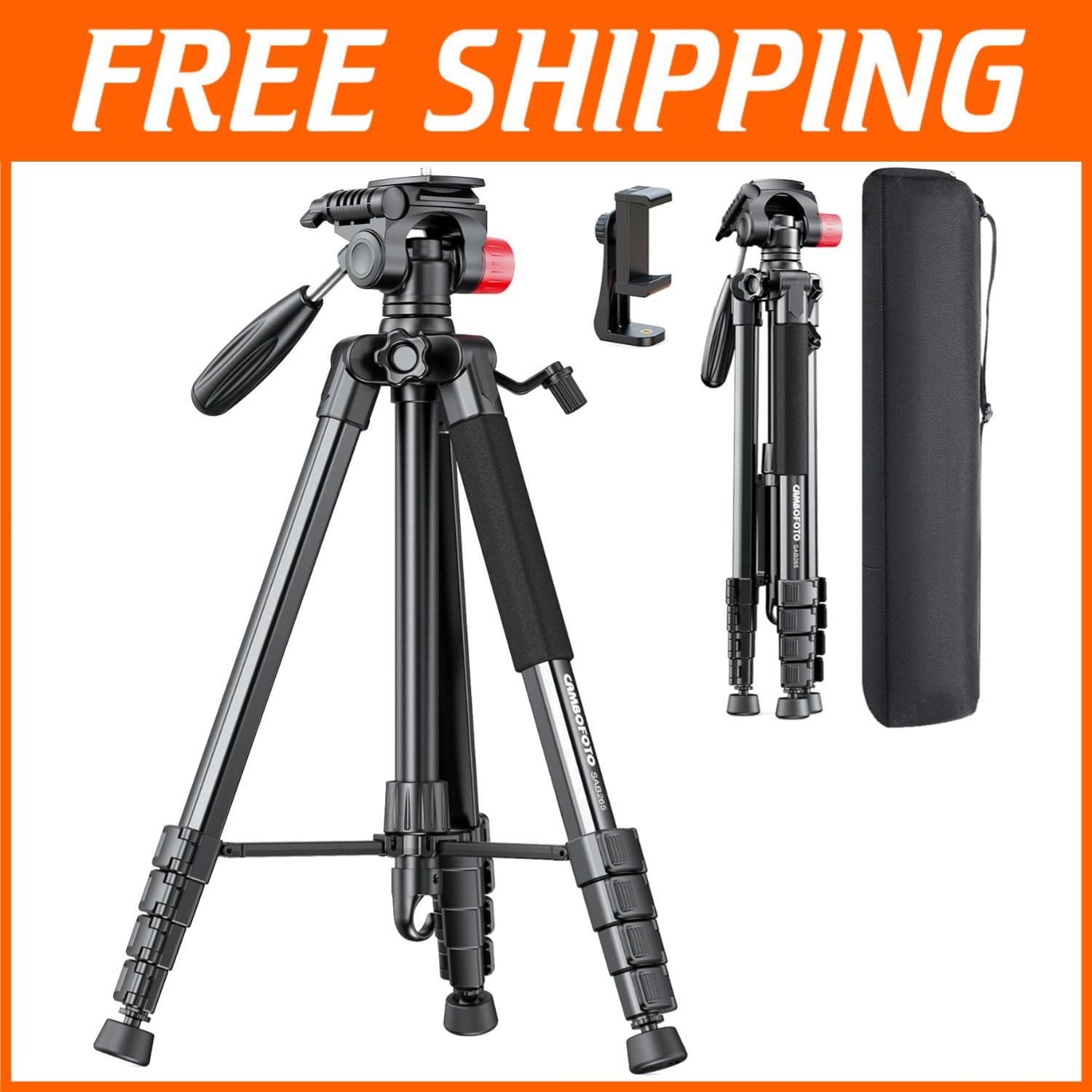 74-Inch Lightweight Camera Tripod Stand