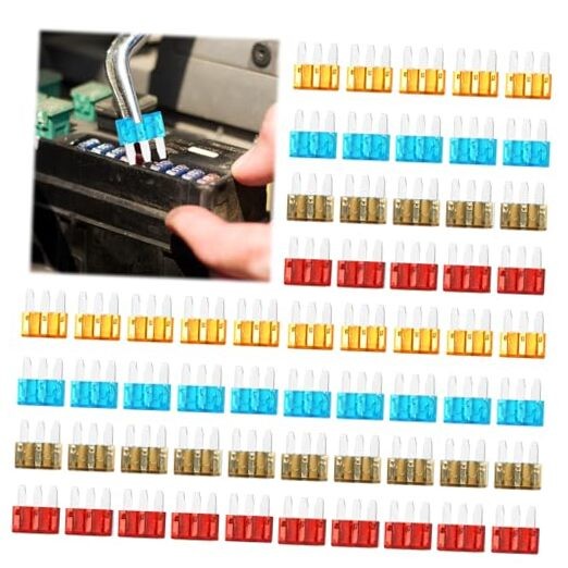 Micro 3 Prong Fuses Automotive Kit, 5A/7.5A/10A/15A Automotive 4 Types(60PCS)