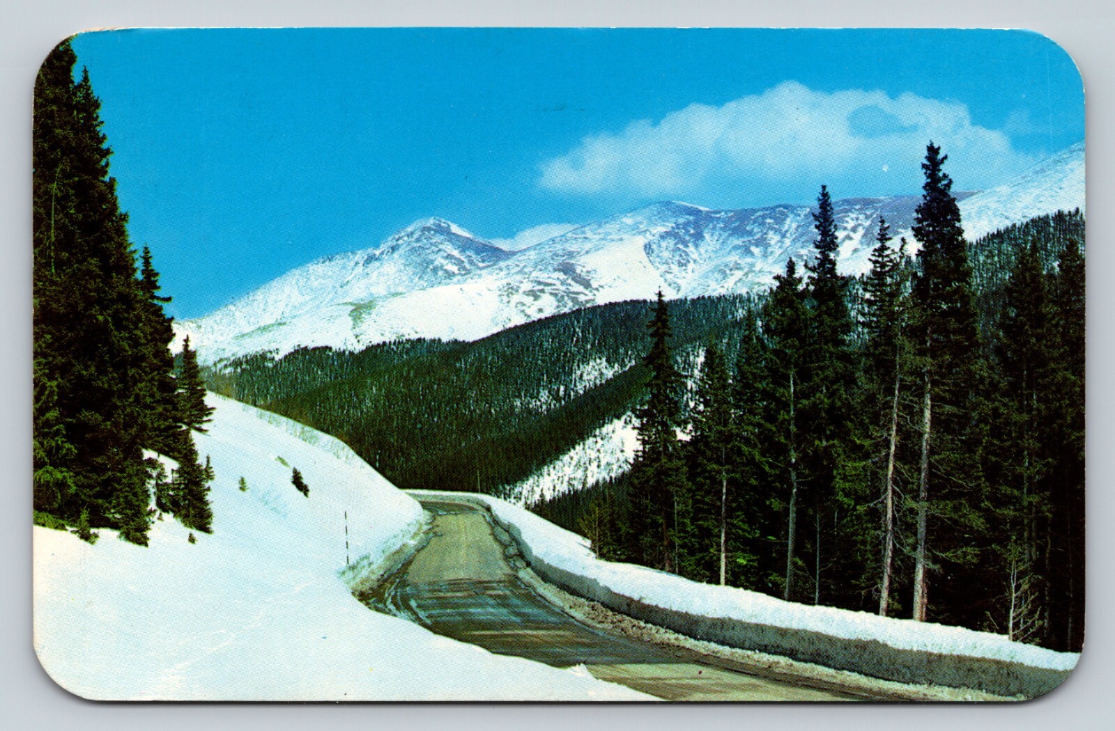 c1956 Snowy Berthoud Pass Of Rocky Mountains In Colorado VINTAGE Postcard