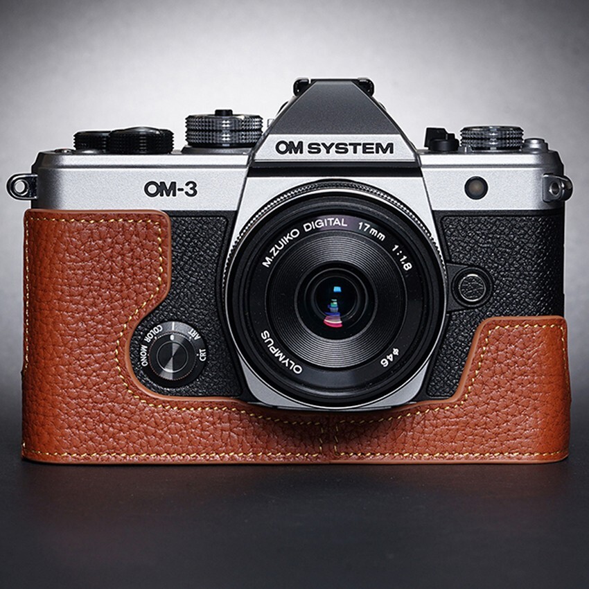 For Olympus OM-3 Handmade Genuine Leather Camera Half Cover Protection Case Base