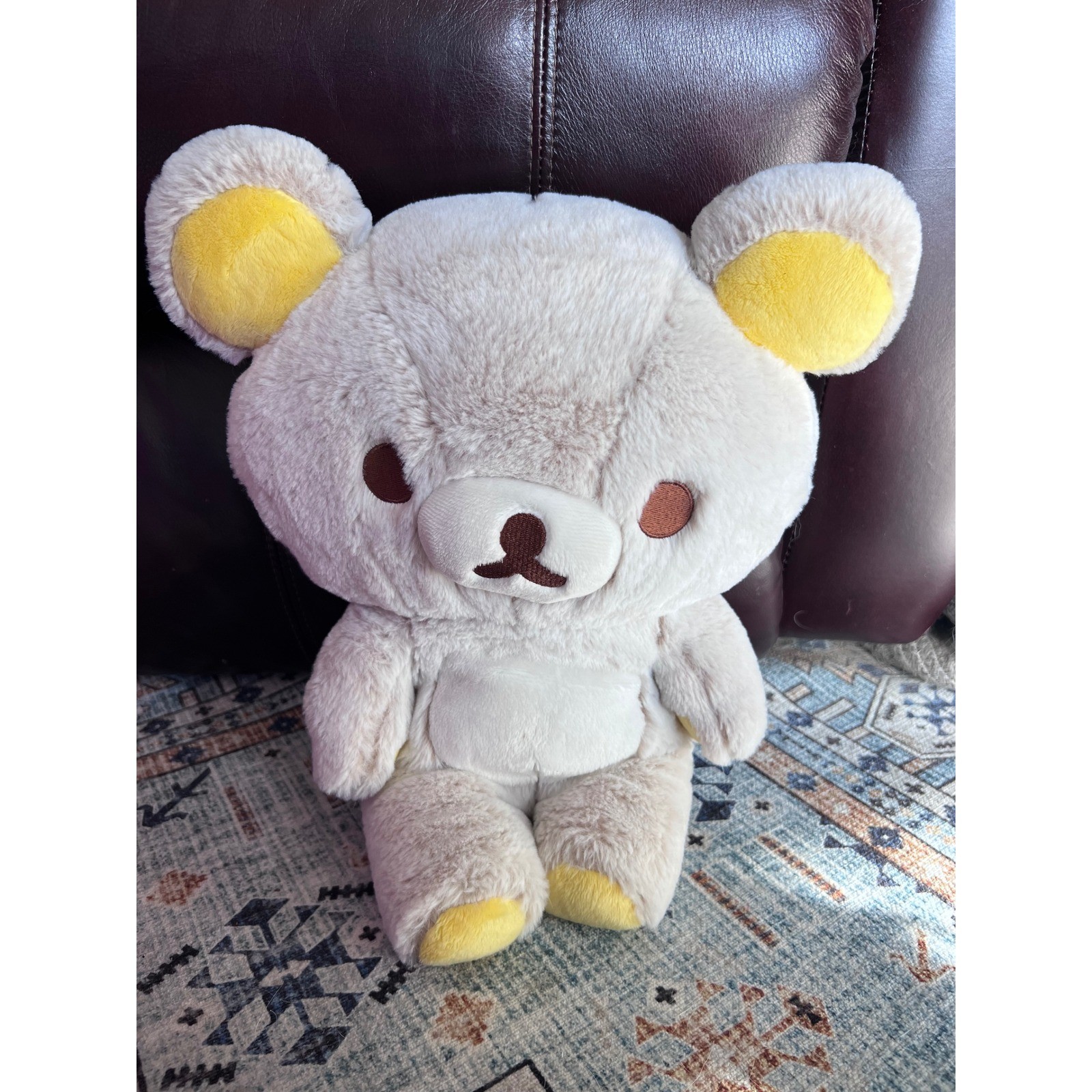 San-X Rilakkuma Large Sherbet Plush W Zipper Black 15" Cute Teddy Bear Kawaii