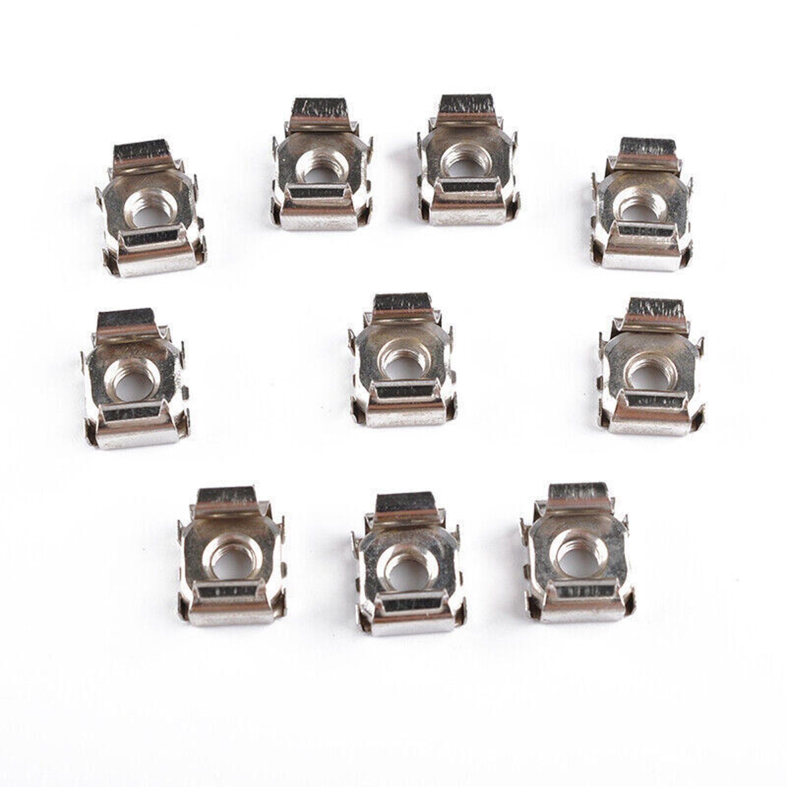 10Sets Durable Metal Nickel Plated Cage Nuts & Screws For Server Rack Cabinet