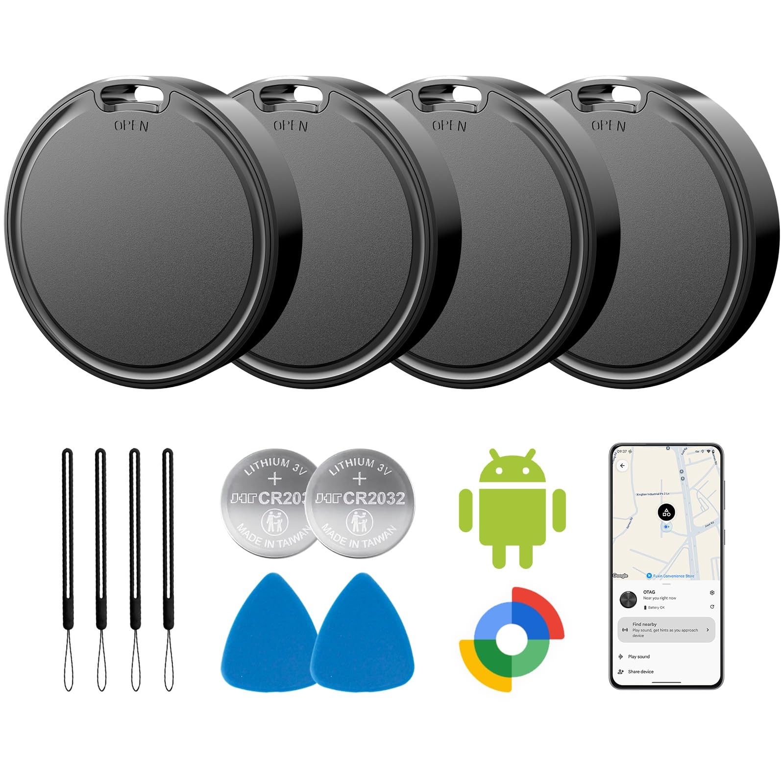 Air Tags for Android,Air Tags-4 Pack Android,Android Tracker Tags,2 Black-4 