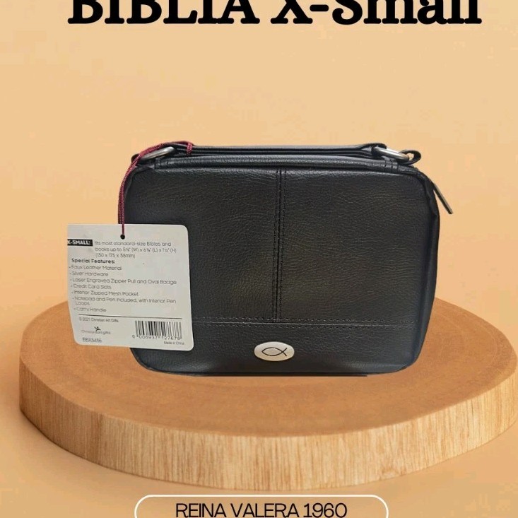 Reina Valera 1960 Bible Cover X-Small Black Faux Leather