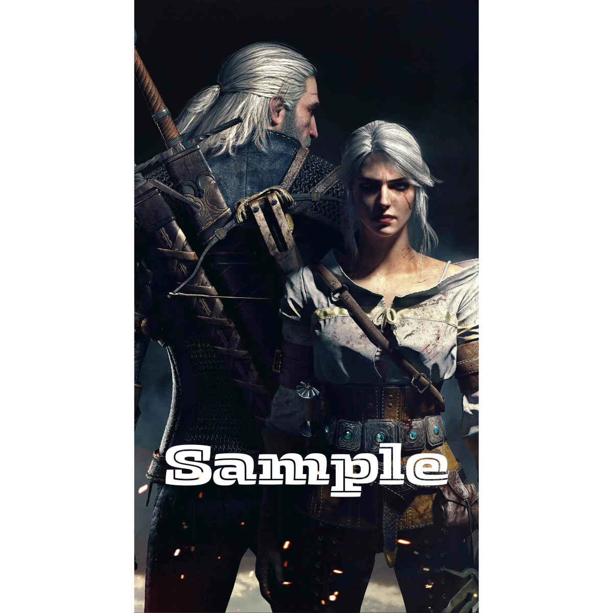 Witcher Geralt & Ciri 4K Fantasy Wallpaper HD Digital Download Gaming Poster