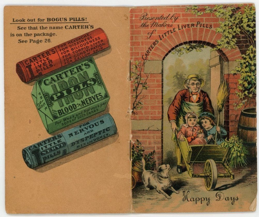 1880s Carters Pills Belladona Smart Weed Advertising Booklet Quack Medicine F196