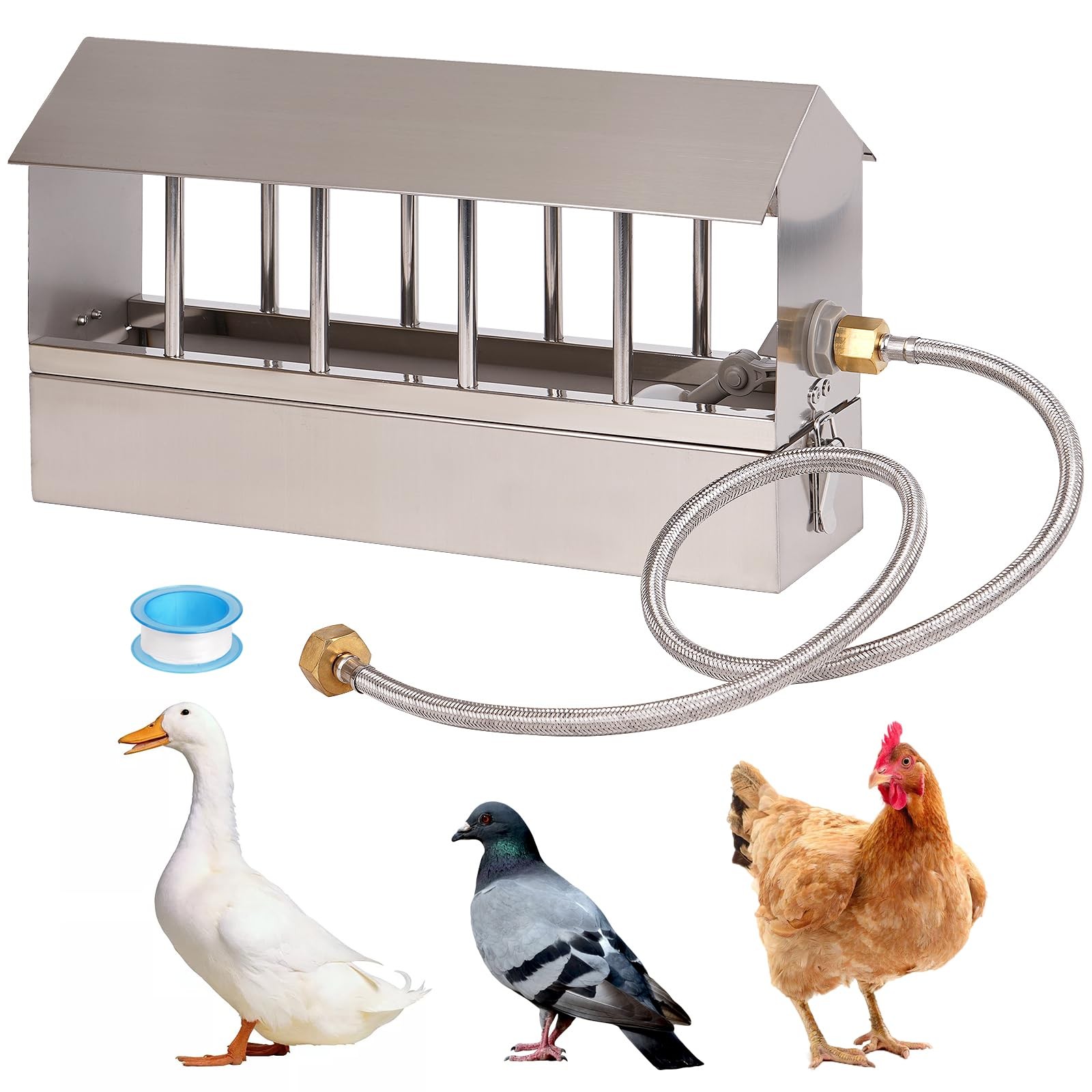 Automatic Chicken Waterer Stainless Steel Chicken Water Feeder Pigeon Water D...