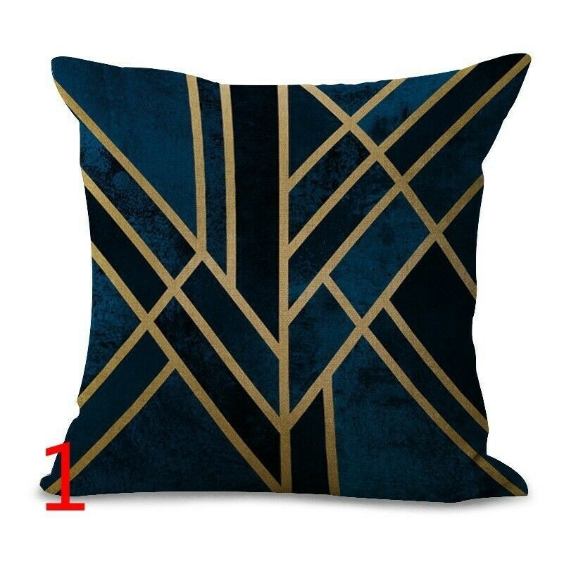Geometry Splice Cotton Linen Printed Pillow Case Cushion Covers Room Sofa Adorn