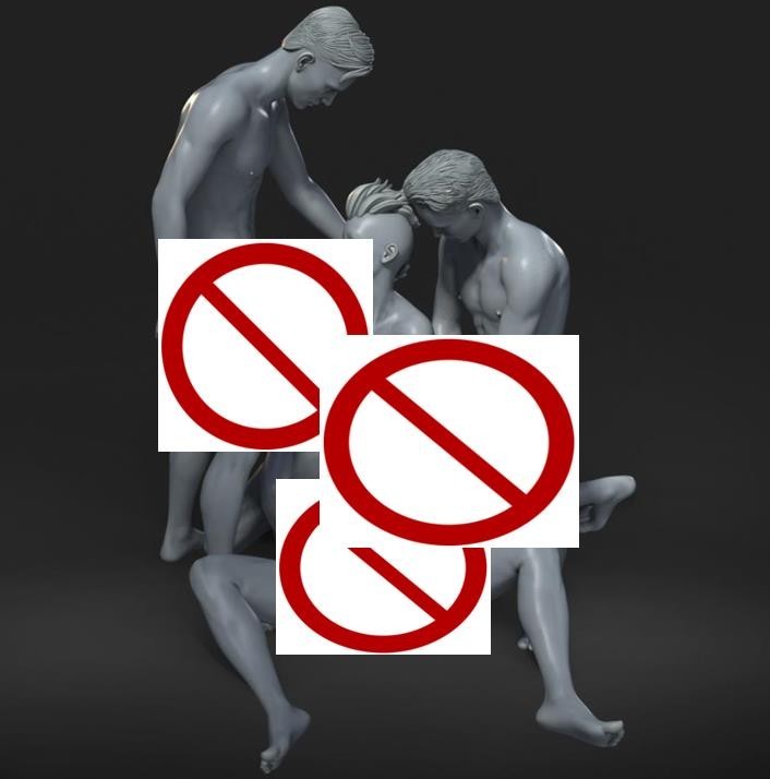 3D printed Resin Model Kit 3 Boy And Girl Action Anime Figure Unpainted Fantasy