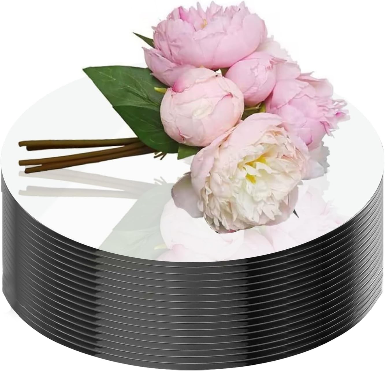 16Pack Round Mirror Plates Centerpieces Tables 6inch Mirror Trays Circle Mirror