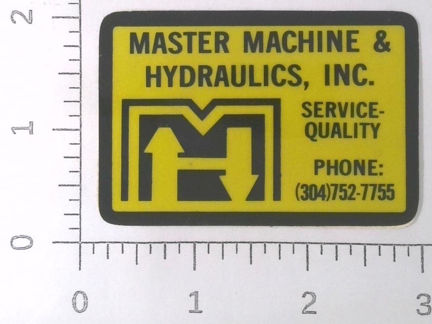 Vintage Master Machine Pecks Mill West Virginia Coal Mining Sticker Decal