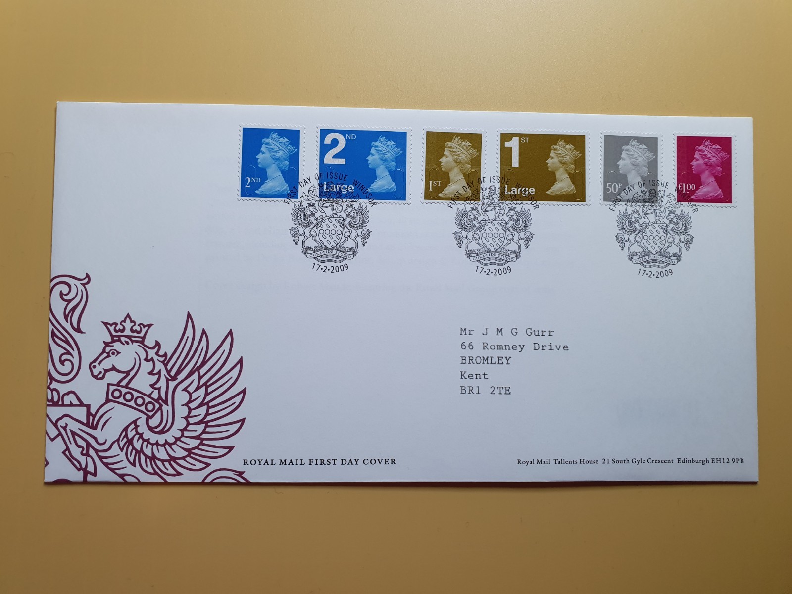 FDC - 2009 - 6 VALUE DEFINITIVE FIRST DAY COVER - WINDSOR CANCEL #3071