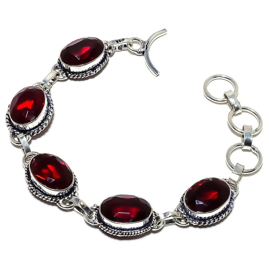 Garnet Gemstone 925  Silver Bracelet Gift for you u240