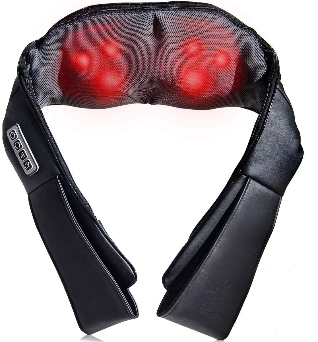 Shiatsu Neck Back Massager with Heat, Electric 3D Kneading Massage Pillow for Ne