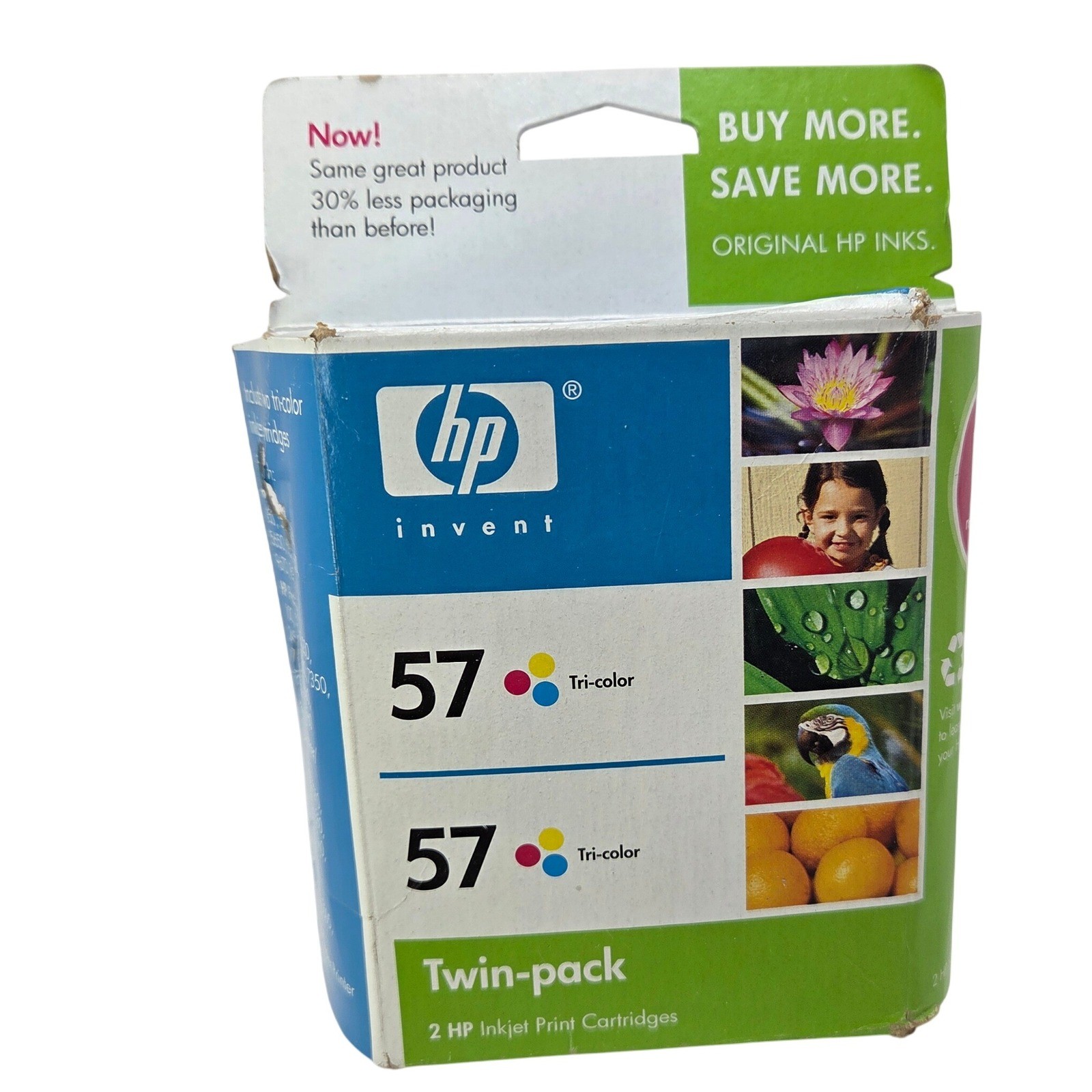 HP 57 Tri-Color Inkjet Cartridge Twin Pack - Genuine New Sealed Expired 9/2008
