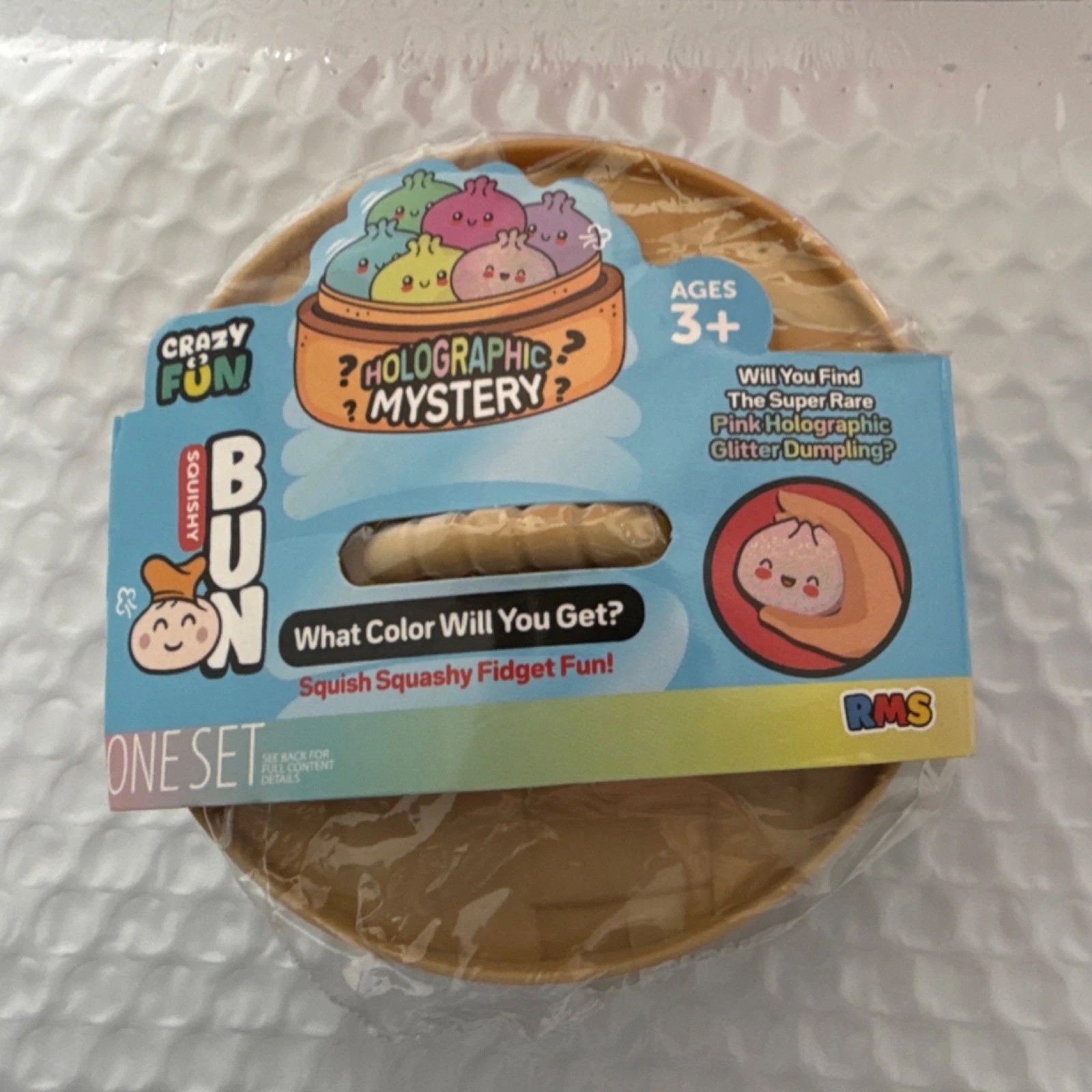 RMS Squishy Bun Holographic Glitter Mystery Blind Pack Toy 