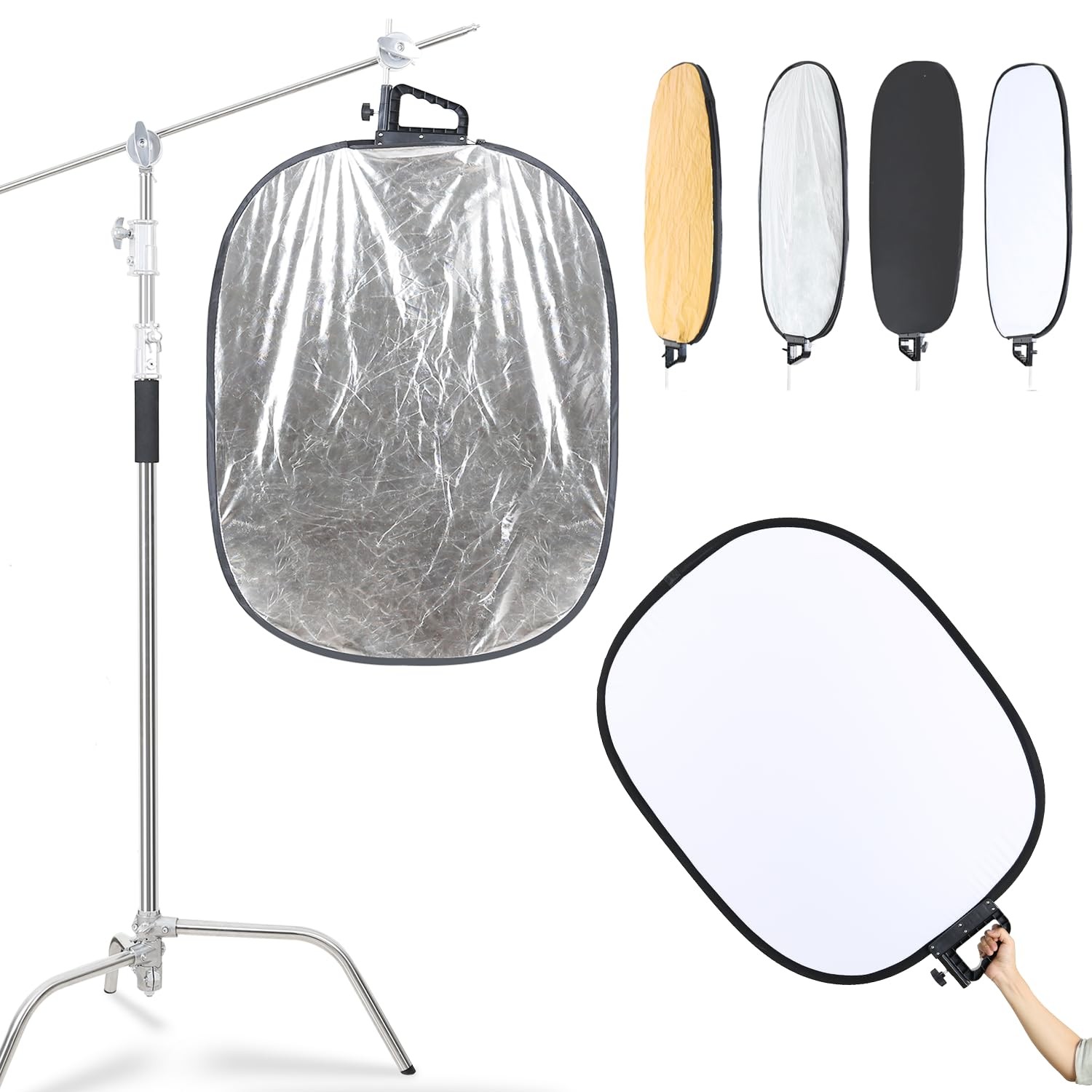5 in 1 Photography Reflector 27x35inch (72x90cm) Collapsible Light Reflector ...