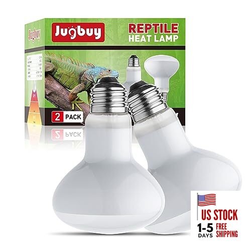 Reptile Heat Lamp Bulb, 100 Watt UVA Daylight Basking Spot Light for 2 Pack