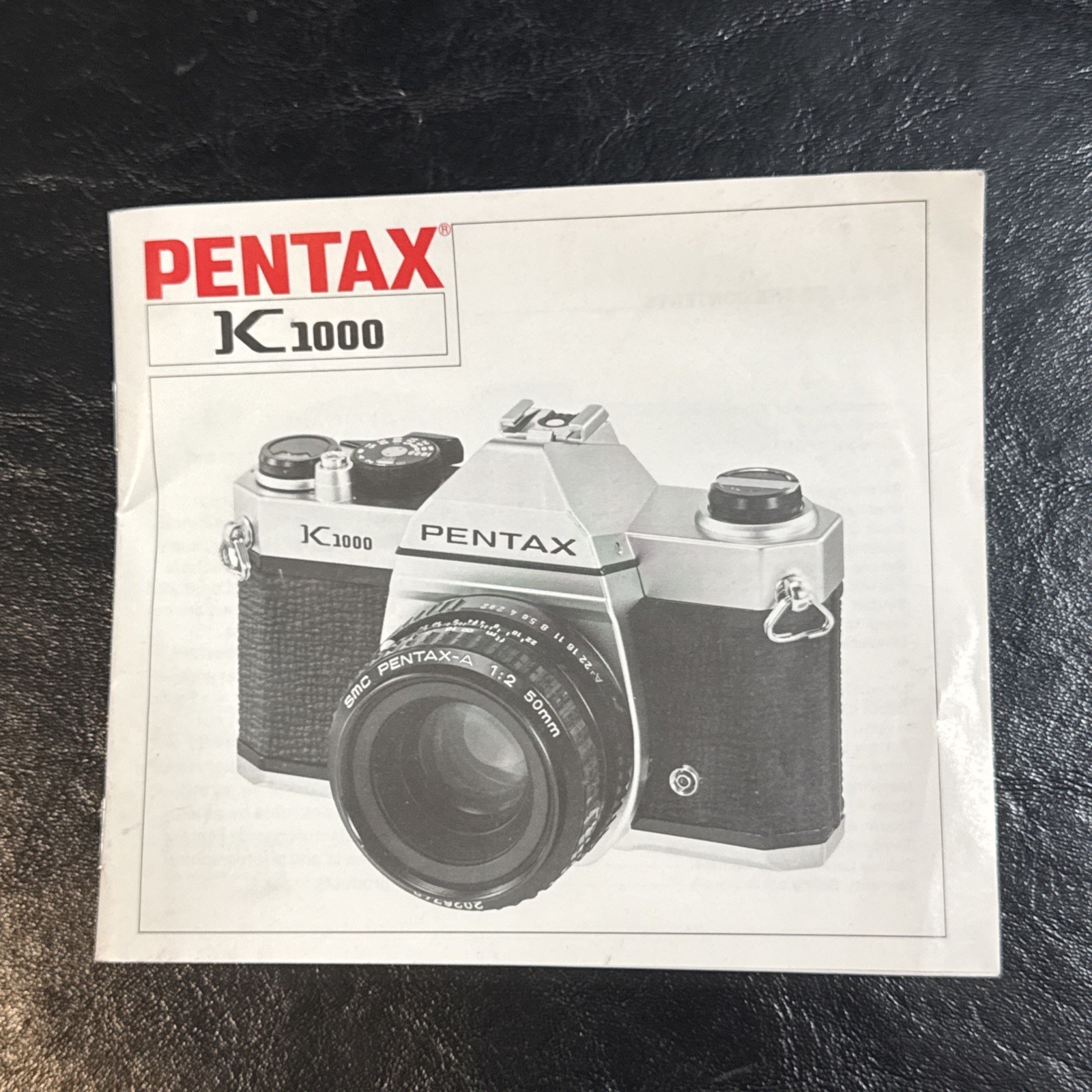 Pentax K1000 Instruction Manual